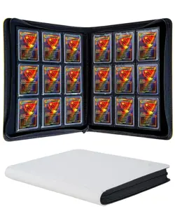Top Loader Binder Holds 288+ Cards 9-Pocket Sleeves for TCG MTG Sports White - Image 1