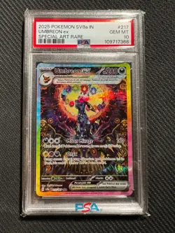 PSA 10 Umbreon ex SAR 217/187 Terastal Festival SV8a Indonesian Pokemon Card - Image 1