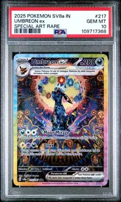 PSA 10 Umbreon ex SAR 217/187 Terastal Festival SV8a Indonesian Pokemon Card - Image 2