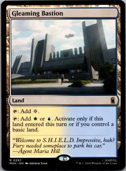 Gleaming Bastion 267 Rare Marvel Super Heroes Magic: The Gathering LP - Image 1