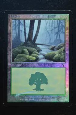 Magic The Gathering MTG FOREST (328) FRENCH FOIL Seventh Edition MP Played - Image 1
