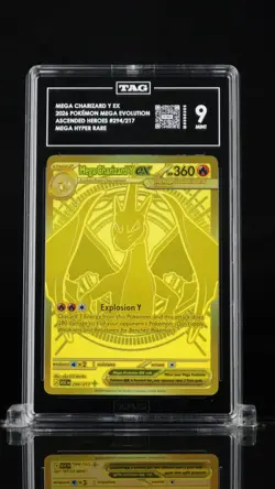 TAG 9 Mega Charizard Y EX Holo Full Art Mega Hyper Rare 294/217 Ascended Heroes - Image 1