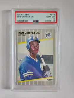 1989 Fleer Ken Griffey Jr. #548 PSA 10 Rookie Seattle Mariners - Image 2