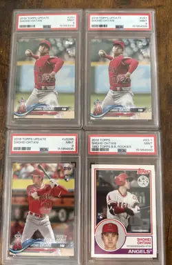 2018 Topps Update Shohei Ohtani Rookie RC Lot 4 Cards PSA 9 Mint US1 US285 83-1 - Image 1