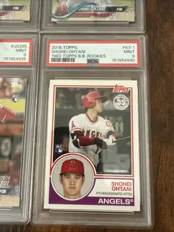 2018 Topps Update Shohei Ohtani Rookie RC Lot 4 Cards PSA 9 Mint US1 US285 83-1 - Image 5