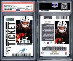 ASHTON JEANTY 2025 PANINI SELECT CONTENDERS ROOKIE TICKET AUTO PSA 10 RC LOW POP - Image 4