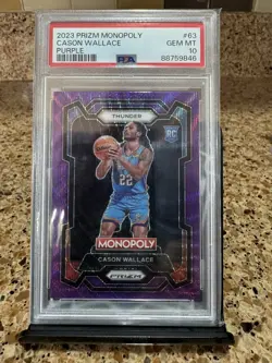 PSA 10 2023-24 Cason Wallace Panini Prizm Monopoly Rookie Purple Wave RC - Image 1