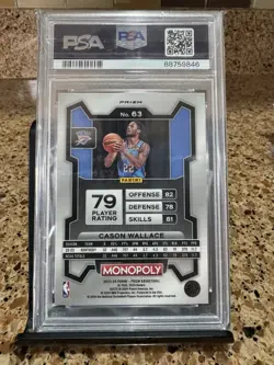PSA 10 2023-24 Cason Wallace Panini Prizm Monopoly Rookie Purple Wave RC - Image 2
