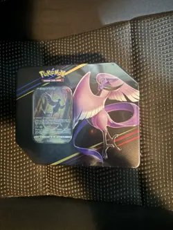 POKEMON CARDS TCG CROWN ZENITH GALARIAN ARTICUNO SEALED TIN (5 BOOSTER PACKS) - Image 1