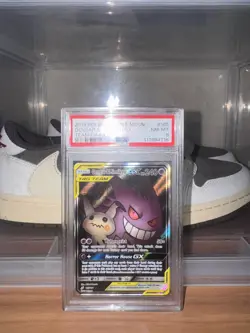 [PSA 8] Gengar & Mimikyu GX 165/181 Team Up Alternate Art Full Art POKEMON - Image 1