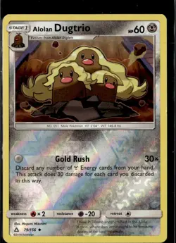 Pokemon Alolan Dugtrio 79/156 Ultra Prism Reverse Holo Uncommon - Image 1