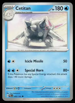 Cetitan 055/193 Uncommon Paldea Evolved Pokemon Near Mint - Image 1