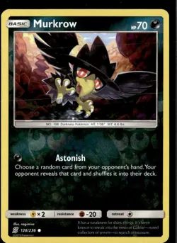 Pokemon Murkrow 128/236 Unified Minds Reverse Holo Common - Image 1