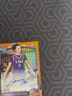 2025-26 Bowman Basketball Grace Knox 1st Bowman Orange Mojo Auto 1/25 - Image 3