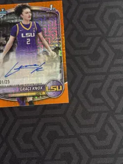 2025-26 Bowman Basketball Grace Knox 1st Bowman Orange Mojo Auto 1/25 - Image 4