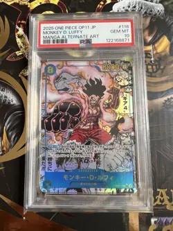 PSA10 Luffy OP11-118 SEC Super Parallel Snakeman One Piece Manga Rare Card - Image 1