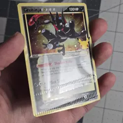 Crimped And Cut Greninja Gold Star Promo Error Miscut SWSH144 Pokemon Card - Image 1