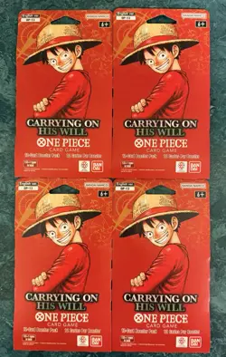 (4) One Piece OP13 OP-13 Carrying On His Will Sleeved Booster Pack LOT SHIPSFAST - Image 1