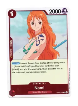 Pre-Errata Nami OP01-016 R Foil One Piece Romance Dawn English LP - Image 1