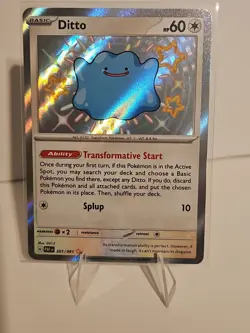 Pokemon TCG Ditto Baby Shiny Holo Rare Card 201/091 Sv: Paldean Fates NM - Image 1