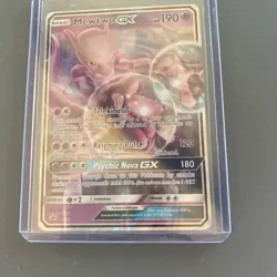 Pokemon TCG Mewtwo GX SM196 Promo Holo Card Sun & Moon Black Star NM - Image 1