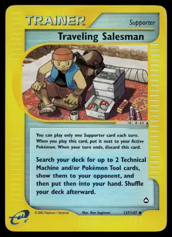 Pokemon Card - Traveling Salesman Aquapolis 137/147 Reverse Holo Uncommon - Image 1