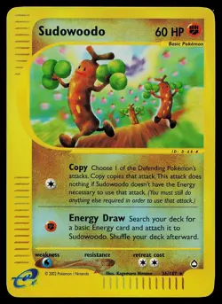 Pokemon Card - Sudowoodo Aquapolis 36 Reverse Holo Rare - Image 1