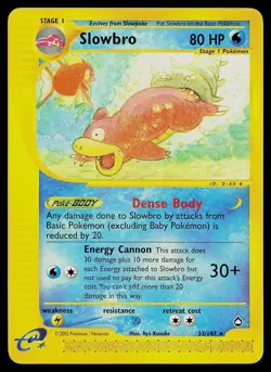 Pokemon Card - Slowbro Aquapolis 33 Rare - Image 1