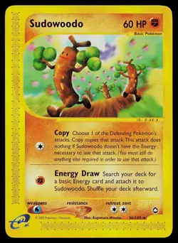 Pokemon Card - Sudowoodo Aquapolis 36 Rare - Image 1