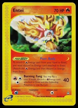 Pokemon Card - Entei Aquapolis 10/147 Rare - Image 1
