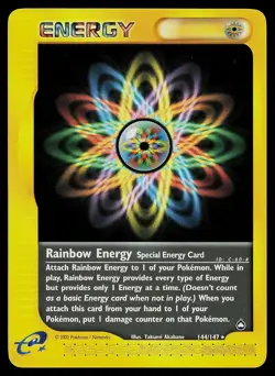 Pokemon Card - Rainbow Energy Aquapolis 144 Rare - Image 1