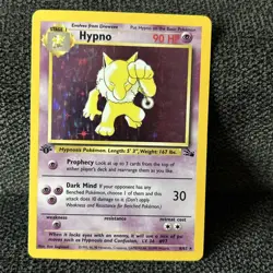Pokemon TCG Hypno Fossil Holo Rare Card 8/62 1st Edition LP - Image 1