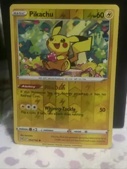 Pikachu 052/196 Common Lost Origin Pokemon Reverse Holo Near Mint - Image 1