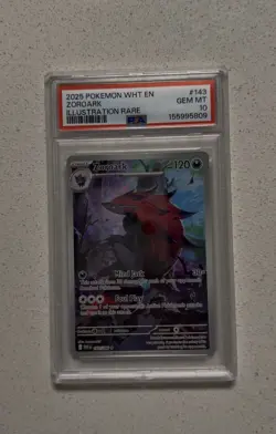 2025 POKEMON WHT EN-WHITE FLARE #143 ZOROARK ILLUSTRATION RARE PSA 10 - Image 1