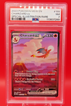 2023 POKEMON MEW EN-151 SPECIAL ILLUSTRATION RARE #199 CHARIZARD EX PSA 7 - Image 1