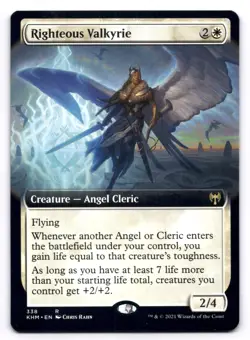 Righteous Valkyrie NM Extended Art Kaldheim 338 MTG Magic Regular - Image 1