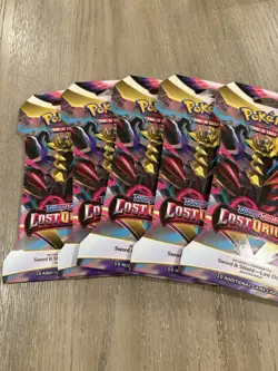 5 Packs Pokemon Lost Origin Sleeved Booster Pack Lot All Giratina Art - TCG - Image 2