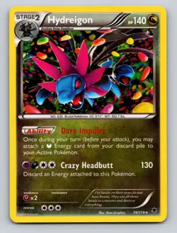Hydreigon 74/119 Cosmos Holo Rare Phantom Forces Pokemon Holo NM - Image 1