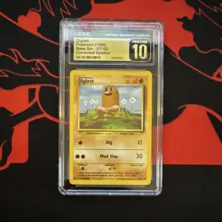 Pokemon TCG Diglett 47/102 Base Common Regular CGC Pristine 10 Corrected Symbol - Image 1
