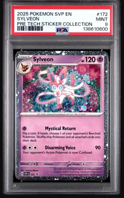 2025 POKEMON SVP PROMO PRISMATIC EVOLUTIONS TECH STICKER COLL #172 SYLVEON PSA 9 - Image 1