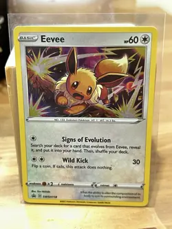Pokemon TCG Eevee SWSH118 Black Star Promo Holo NM Sword and Shield - Image 1