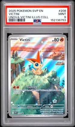 2025 POKEMON SVP PROMO UNOVA VICTINI ILLUSTRATION COLLECTION #208 VICTINI PSA 9 - Image 1