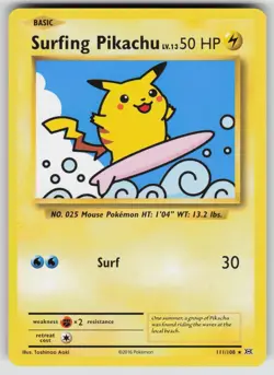 Surfing Pikachu 111/108 Secret Rare Evolutions Pokemon Near Mint - Image 1