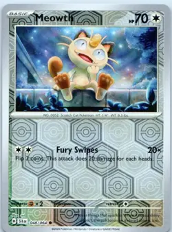 Meowth 048/064 Common Shrouded Fable Pokemon Reverse Holo Near Mint - Image 1