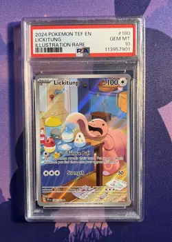 2024 POKEMON TEF EN-TEMPORAL FORCES ILLUSTRATION RARE #180 LICKITUNG PSA 10 - Image 1