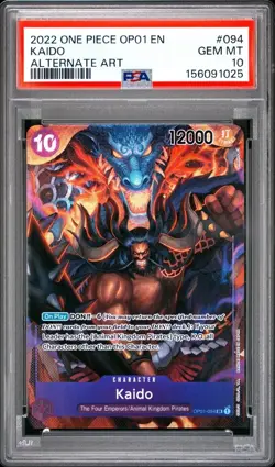 One Piece Kaido Romance Dawn Alternate Art OP01-094 PSA 10 Gem Mint - Image 1