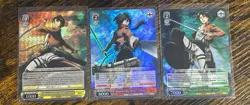 Weiss Schwarz Attack on Titan "Beyond the Walls" Mikasa RRR, Eren, And Levi - Image 1