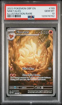 Pokemon Ninetales 199/197 IR Obsidian Flames #199 Rare Holo GEM MINT PSA 10 - Image 1