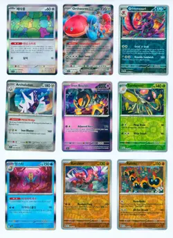 9x Pokemon Card Lot: Japanese/English Reverse Holos, Full Art, EX, 151, Holos - Image 1