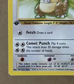 1999 Pokemon TCG Kangaskhan Jungle 21/64 Non-Holo 1st Edition Regular Card MP - Image 2